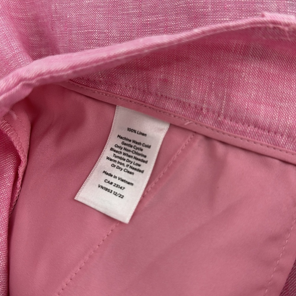 Talbots 100% Linen Pink Midi Skirt with Slit - Picture 16 of 16